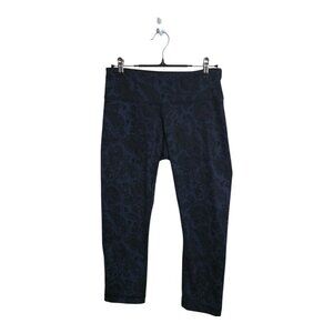 Lululemon Pants Women 4 Blue Wunder Under HR Paisley Crop 22’’ Athleisure Gym
